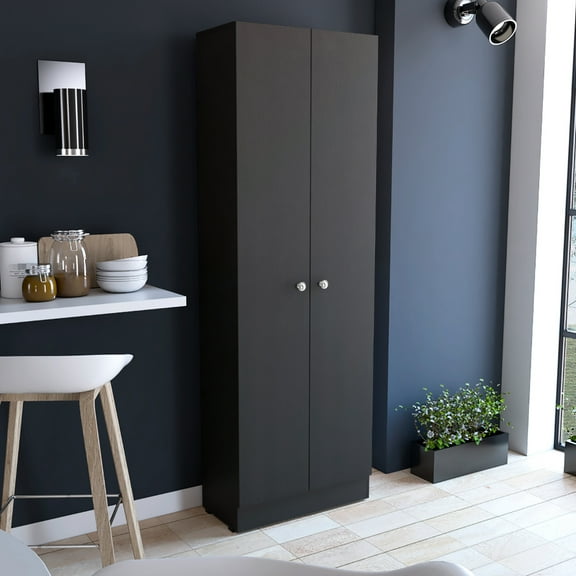 70" Tall Storage Cabinet With Five Shelves - Black Extra Area High Spacious Interior For Garage, Utility Room, Living Kitchen Easy To Assemble