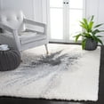 thumbnail image 2 of SAFAVIEH Fontana Darrin Abstract Shag Area Rug, Grey/Ivory, 5'3" x 7'6", 2 of 8