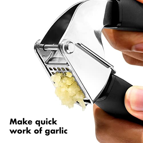 OXO Good Grips Garlic Press - Stainless Steel, Manual - Black — Residential Use, Standard Application