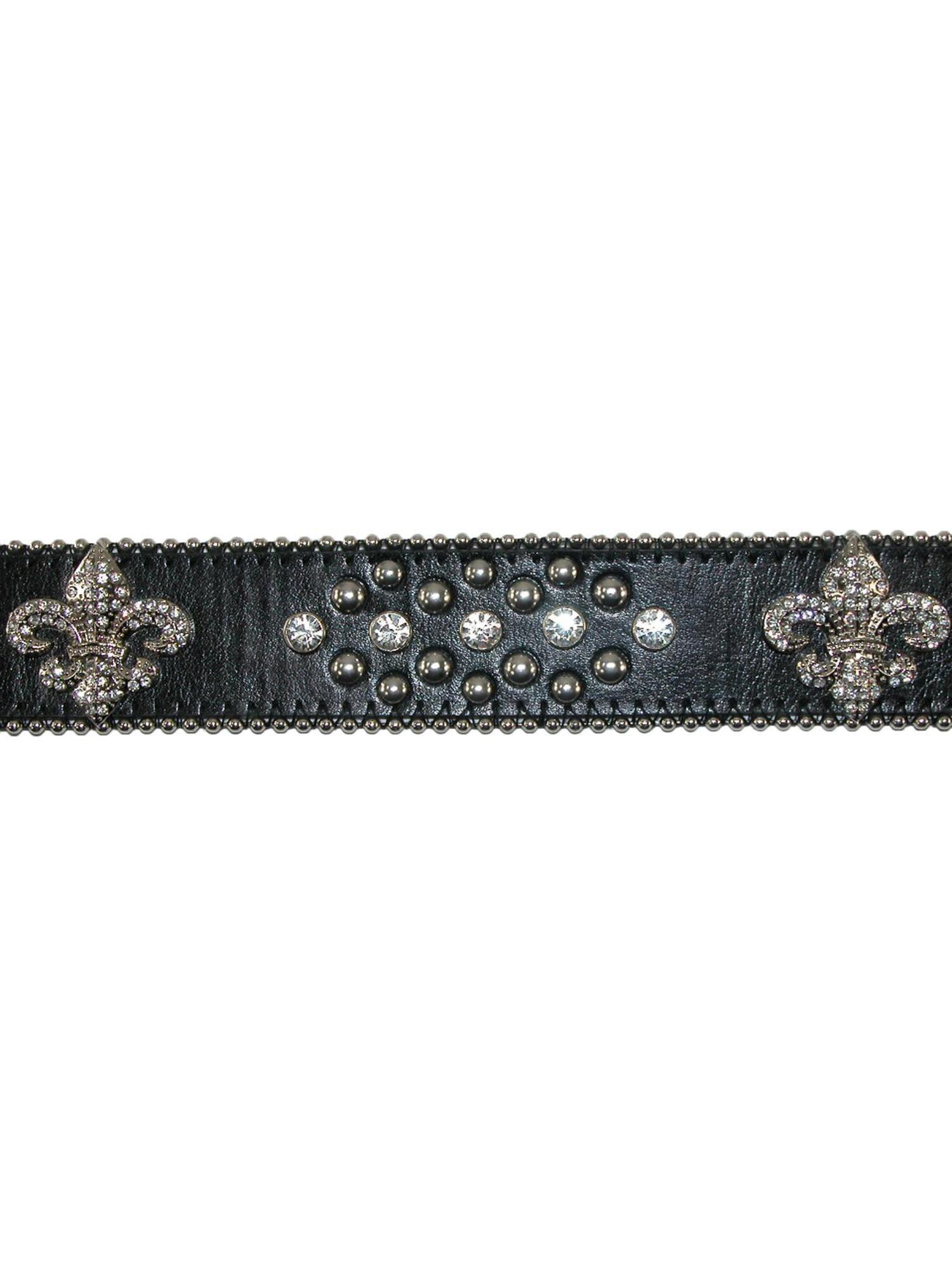 CTM Fleur de Lis Studded Rhinestone Belt (Women) - Walmart.com