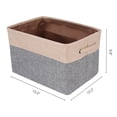 thumbnail image 4 of Unique Bargains Storage Cube Fabric Storage Bin with Handles Beige 15*10.2*9.8in, 4 of 6