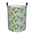 thumbnail image 1 of Balery Hot Dog Pizza Cesta de ropa redonda con asas, impermeable, independiente, para ropa, juguetes, dormitorio y familia-Small, 1 of 6