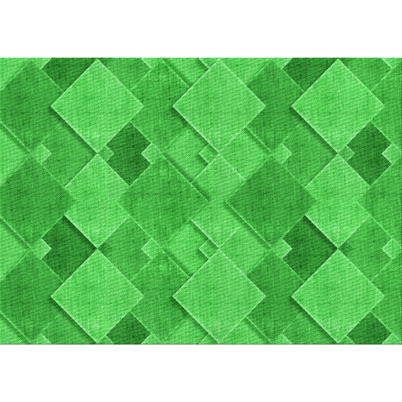 Ahgly Company Indoor Rectangle Patterned Lime Green Area Rugs, 6' x 9'