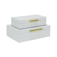 thumbnail image 1 of Lusan Rectangular Decorative Box Set - White Faux Snakeskin, 1 of 9