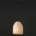 thumbnail image 2 of ACROMA  1-light Farmhouse Rattan Kitchen Island Pendant - N/A Black/Natural, 2 of 5