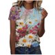 thumbnail image 2 of Fiudx Ofertas Flash Del Día Blusa Holgada de Manga Corta con Cuello Redondo y Manga Corta Informal de Verano de Gran Tamaño para Mujer, 2 of 4