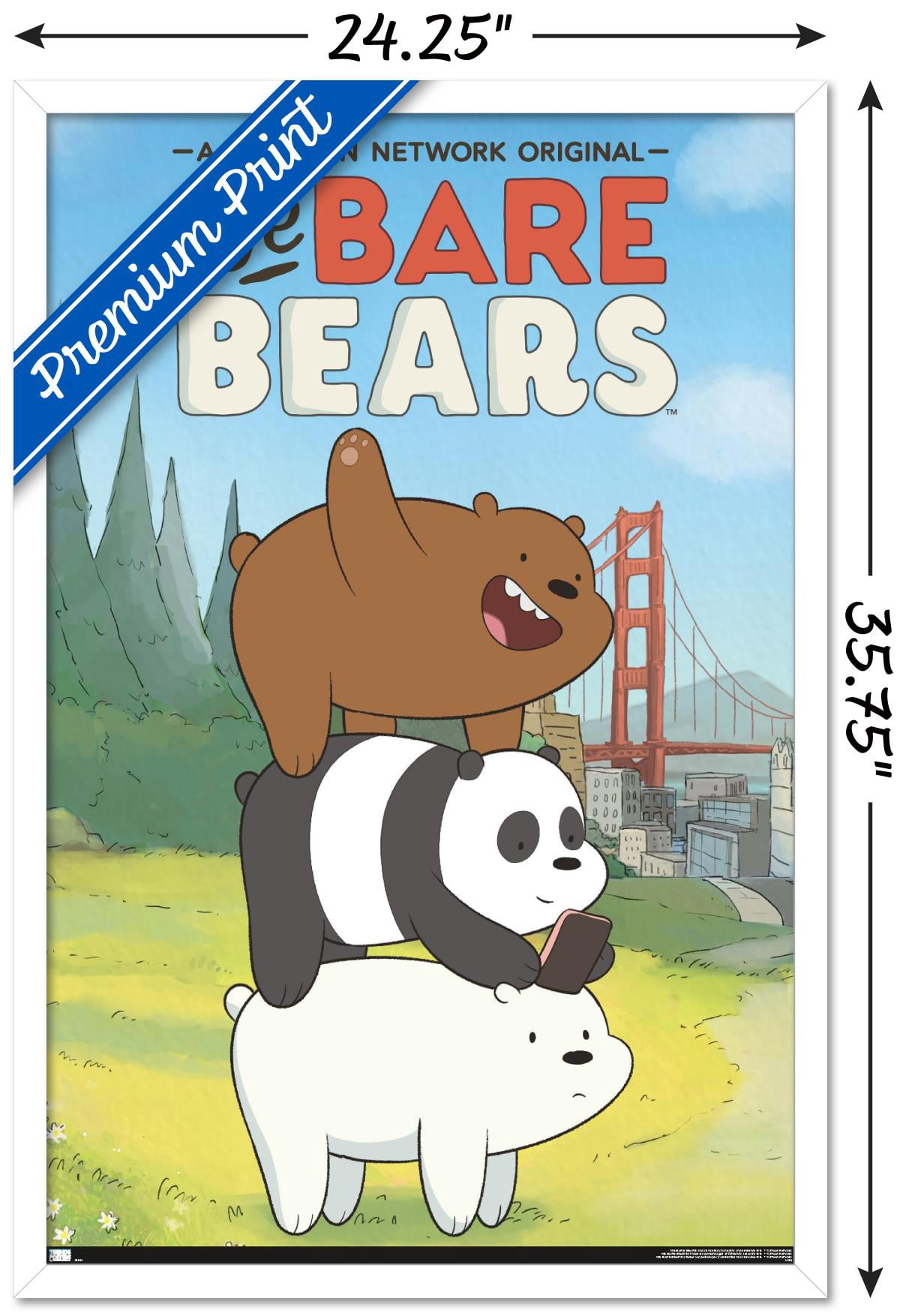 We Bare Bears - Key Art Wall Poster, 22.375" x 34", Framed