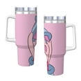 thumbnail image 3 of Piglet 40 OZ Ice Bully Cup with Handle Straw Lid, Double Wall Stainless Steel Insulated Coffee Cup Tumbler, Colorful Mug for Travel Gym Home Outdoor Activities, 3 of 8