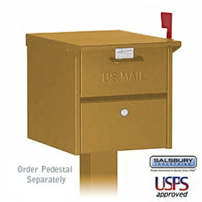 Designer Roadside Mailbox - Brass