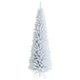 thumbnail image 1 of Costway 7ft Unlit Artificial Slim Christmas Pencil Tree w/ Metal Stand White, 1 of 10