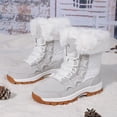 thumbnail image 4 of Mepaouo Women's Winter Boots Mid Calf Warm Insulated Waterproof Lace up Snow Boots(White,6), 4 of 6