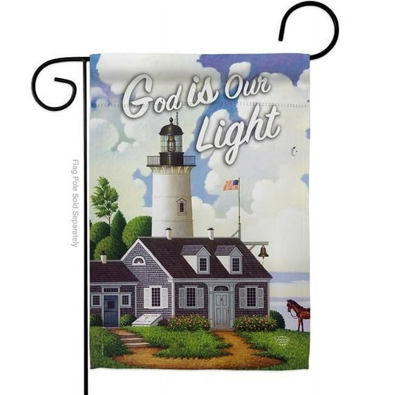 Ornament Collection G191067-BO God is Our Light Religious Bible Verses Double-Sided Decorative Garden Flag, Multi Color