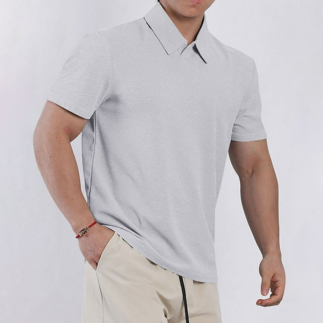 pstuiky Mangas cortas para hombre, Camiseta deportiva informal de manga corta con cuello redondo y rotos para hombre. camisetas de hombre m