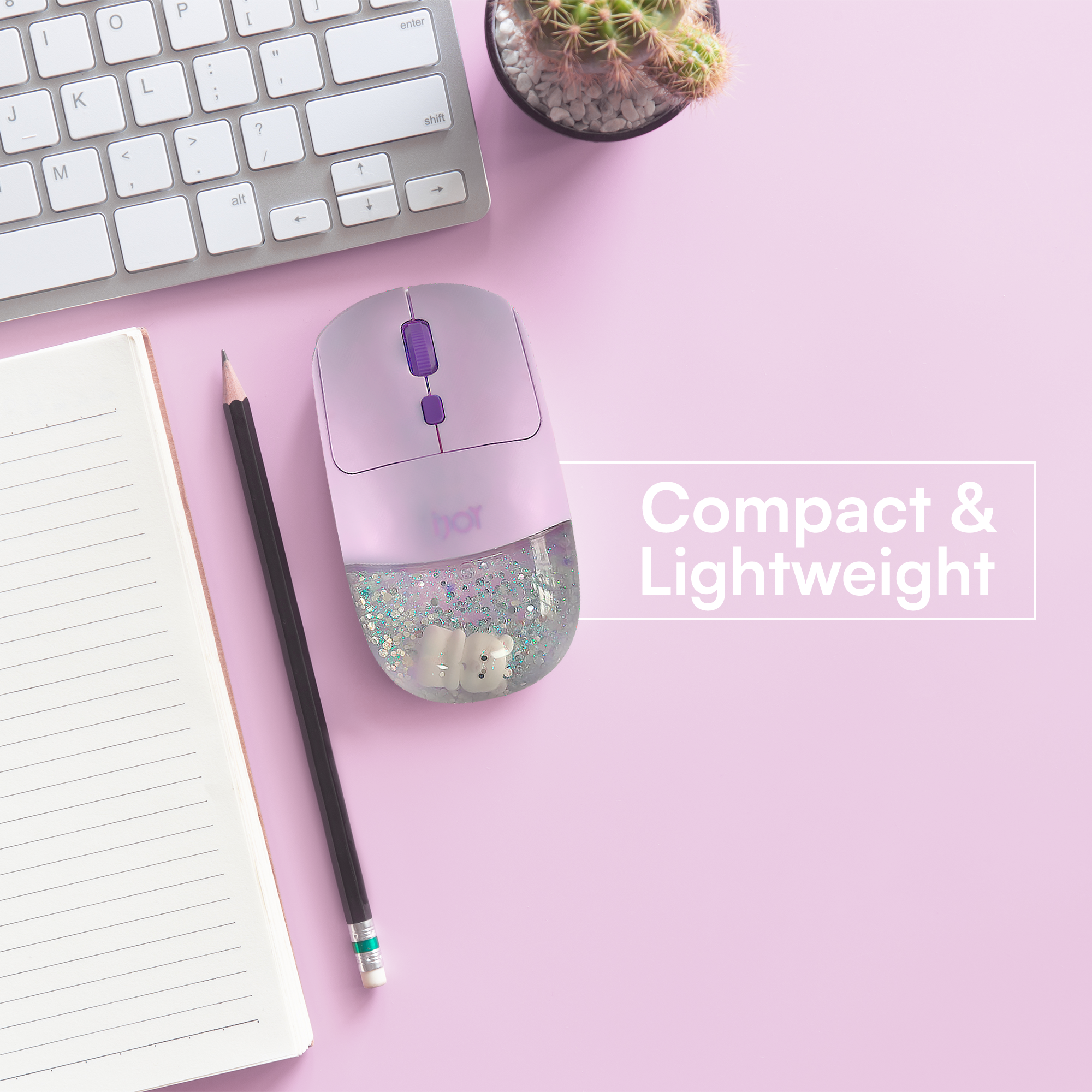 iJoy Wireless Bear Glitter Mouse, Lilac photo 4