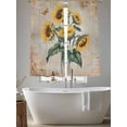 thumbnail image 5 of Sheer Curtains 63 Inches Long 2 Panels, Watercolor Sunflower Green Leaves Butterfly Rod Pocket Curtain Voile Draperies, Retro Shabby Back Light Filtering Window Treatment for Living Room, 5 of 8