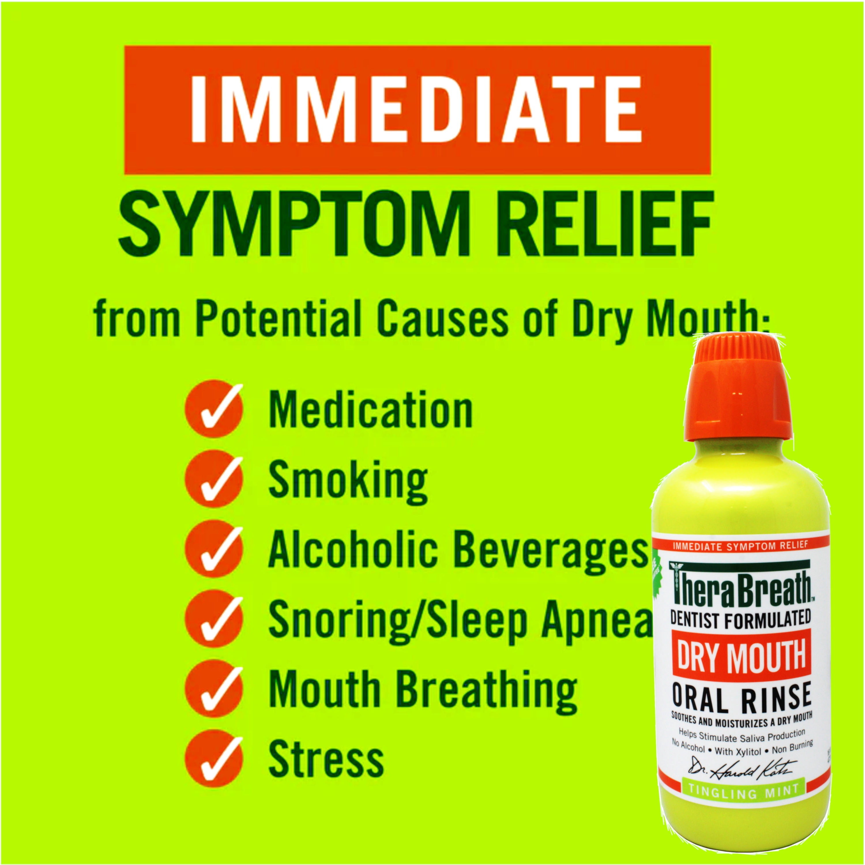 TheraBreath Dry Mouth Oral Rinse, Tingling Mint, 16 FL OZ - 5 Pack