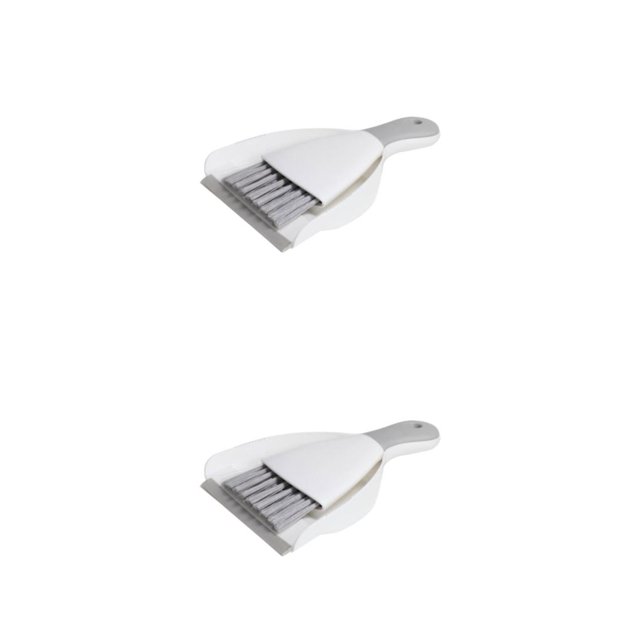 Bearachild Juego de escoba y recogedor de plástico fáciles de usar y eficientes para una limpieza rápida Cepillo y recogedor duraderos gris blanco 75×44.5×45cm 2piezas