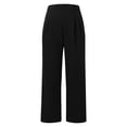 thumbnail image 5 of Women's Plus White Linen Pants Women Short Women Fashion Casual Solid Color Wide Leg Elastic Pants Work Business Casual High Waisted Dress Pants Flowy Trousers Pants, 5 of 7