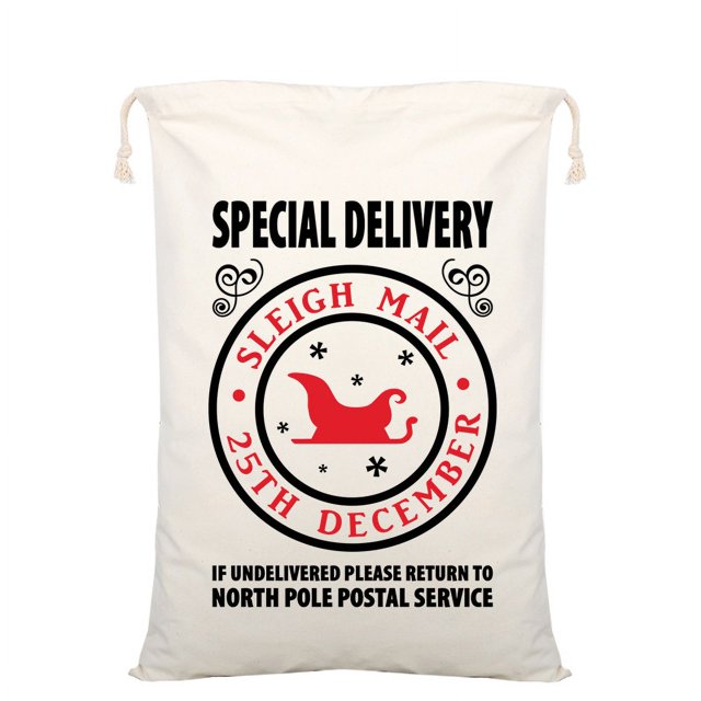 Bolsa de lona con cordón de algodón con logotipo personalizado, bolsa de regalo de Navidad en blanco por sublimación, superventas, 2024