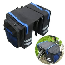 2 in 1 Bike Pannier Bag Large Capacity Bicycle Rack Trunks Rear Seat Carrier Pack Multifuction Bicycle Bag for Long Cycling Trip,Black-Blue