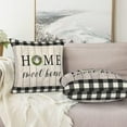 thumbnail image 6 of Spring Home Sweet Home Pillow Cover 16x16 Set of 2, Rustic Buffalo Plaids Wood Throw Pillow Covers Spring Wreath Farmhouse Decorative Linen Cushion Cases for Home Sofa Outdoor Decor, 6 of 6