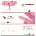 thumbnail image 6 of 7FT Pink Christmas Tree with 1800 PVC Branch Tips, Unlit Artificial Tree with Sturdy Iron Base for Holiday & Party Decor, 6 of 8
