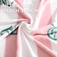thumbnail image 3 of Cabana Plush Pink Striped Fuzzy Throw Blanket - Luxurious Microfiber Plush Blanket for Ultimate Comfort and Cozy Warmth Pink, 3 of 7