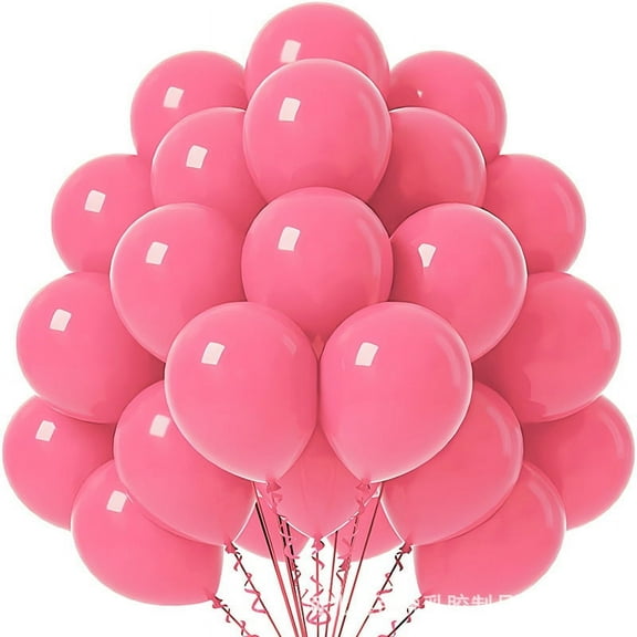 Nvzi -b Matte Balloons 10 inch, 60 Pcs Latex Party Balloons Helium Quality for Birthday Graduation Baby Shower Baseball Nautical Wedding Party Decorations ，Pink