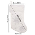 thumbnail image 3 of Vrorvz Snowflake Embroidered Christmas Stocking Christmas Decorations Christmas Ornaments Soft Lightweight Fabric Tree Fireplace Room Decor Adds Warm Festive Mood 17.7In White, 3 of 5