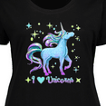 thumbnail image 4 of Inktastic I Love Unicorns Blue and Purple Women's Plus Size T-Shirt, 4 of 5