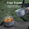 thumbnail image 2 of Titanium Coated Camping Cookware, Double-Layer Heat Insulated Bowl with Foldable Handle, Lightweight Stainless Steel Outdoor Cooking Pot, 2 of 7