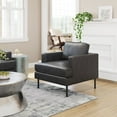 thumbnail image 5 of Decade Armchair Vintage Gray Accent Chair, Modern Style, Plush and durable faux leather fabric, Plywood, Indoor Living, 5 of 11