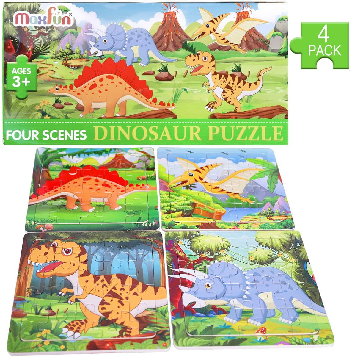 Wooden Jigsaw Puzzles Dinosaur Puzzle for Kids 20 Pieces Preschool 