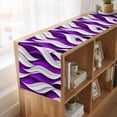 thumbnail image 6 of Table Runners 72 Inches Long Dress Scarves, Purple White Moire Farmhouse Kitchen Table Runner, Coffee Tablerunners, Modern Abstract Art 16x72 Inch, 6 of 9