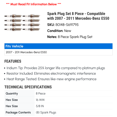 thumbnail image 2 of Spark Plug Set 8 Piece - Compatible with 2007 - 2011 Mercedes-Benz S550 2008 2009 2010, 2 of 2