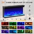 thumbnail image 4 of Merluxy Farmhouse LED Fireplace TV Stand with Fireplace, 70" Large Entertainment Center for TVs up to 80" with Door for Living Room, Barnwood+White, 4 of 8