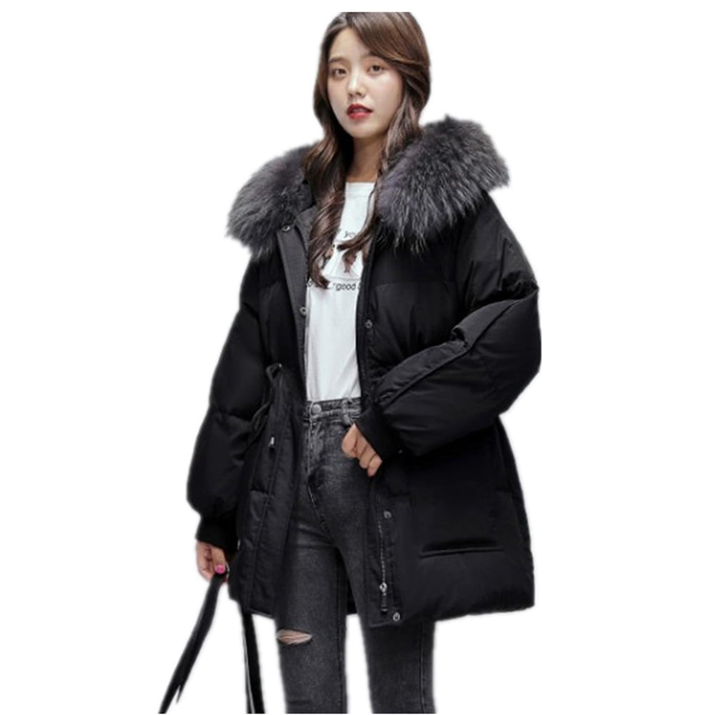womens black padded parka