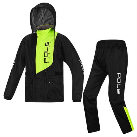 waterproof Cycle jacket Men Breathable Rain Suit Jacket and Pants Set for Motorcycle Golfing Cycling Fishing Hiking Outdoor Activities Polyester Pongee PVC Material Black Green M L XL X