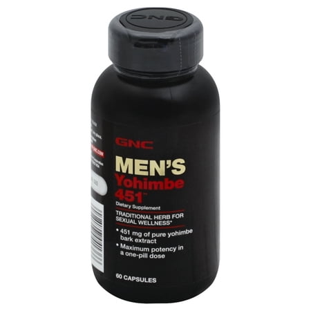 GNC Men's Yohimbe 451, 60 Capsules, Supports Sexual Health