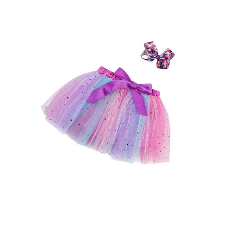 

Infant Baby Girl Skirt Girls Star Patterns Elastic High Waist Bubble Skirt with Bowknot Hair Clip for Summer Fall