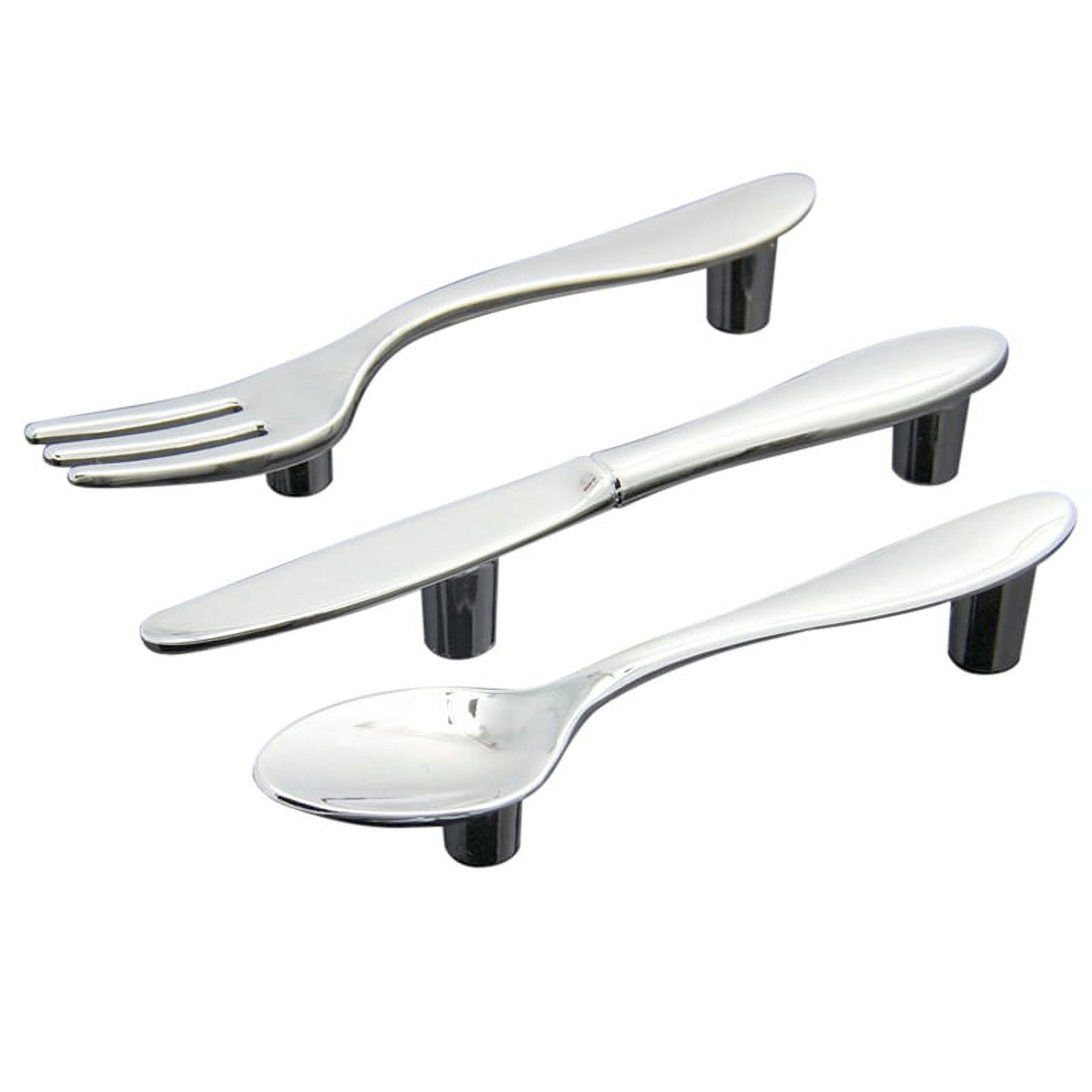 12 Pcs Silver Kitchen Cabinet Drawer Pull Handles Knobs (Knife Fork Spoon)