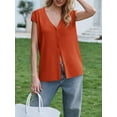 thumbnail image 4 of Women's Deep V-Neck Knit Sweater Vest - Sleeveless Button-Up Loose Fit Tops, 4 of 6