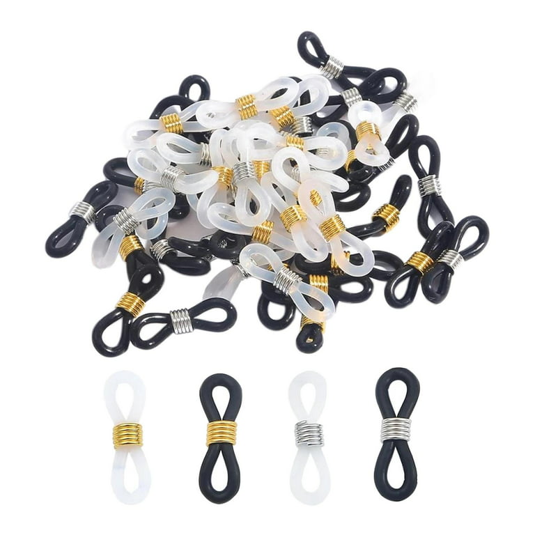 10 PCs Adjustable Anti-Slip Eyeglass Chain Ends Retainer Rubber Glasses  Ring Strap Spectacle End Connectors Eyewear Accessories
