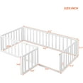thumbnail image 2 of Twin Size Wood Floor Bed Frame with Fence and Door, 2 of 13