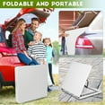thumbnail image 6 of LUVCMFT Folding Camping Table, 4ft Portable Picnic Table, Height Adjustable Craft Fold in Half Plastic Desk with Handle for Picnic, Party, Camping, Indoor Outdoor, White, 6 of 8