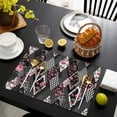 thumbnail image 4 of Pioneer Flower Floral Print Pattern Summer Placemats Table Placemats Set Of 4-Linen Kitchen Washable Placemats Table Mats 12x18 Inch Non-Slip Heat Resistant, 4 of 6