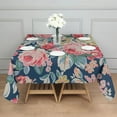 thumbnail image 3 of Pioneer Flower Floral Print Pattern Square Tablecloth,Waterproof Square Table Cover,Wipeable Spillproof Washable Table Cover for Home Kitchen Party Decor 52"x52"(132x132cm), 3 of 6