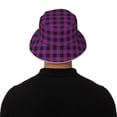 thumbnail image 5 of Sikiie Purple Black Plaid Reflective Double-Sided Bucket Hat, Sun Hat, for Gardening, Beaching, Camping, Hiking, Fishing, 5 of 6