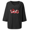thumbnail image 3 of YUNAFFT Womens Tops Casual Loose Fashion Women Valentine V-neck Casual Cotton Jumper Tops Ladies Heart T-Shirt On Sale, 3 of 4