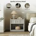 thumbnail image 6 of SICOTAS 26" W Farmhouse Nightstands Set of 2, Big nightstands with Drawer & Open Shelves, Large Bedside Table, End table for Bedroom, Living Room, White Oak, 6 of 13